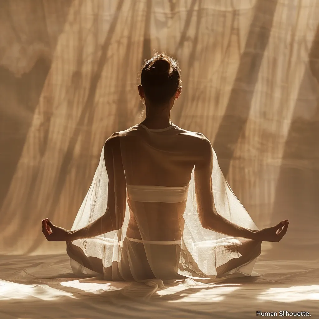 Movimento abstrato de yoga